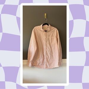 Orange Checked Long Sleeve Button Down - Old Navy - 100% Cotton